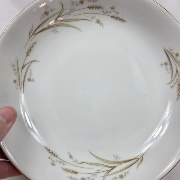 FOUR Fine China of Japan Golden Harvest Soup Bowls Gold Wheat Sprays on Rim - Picture 10 of 12